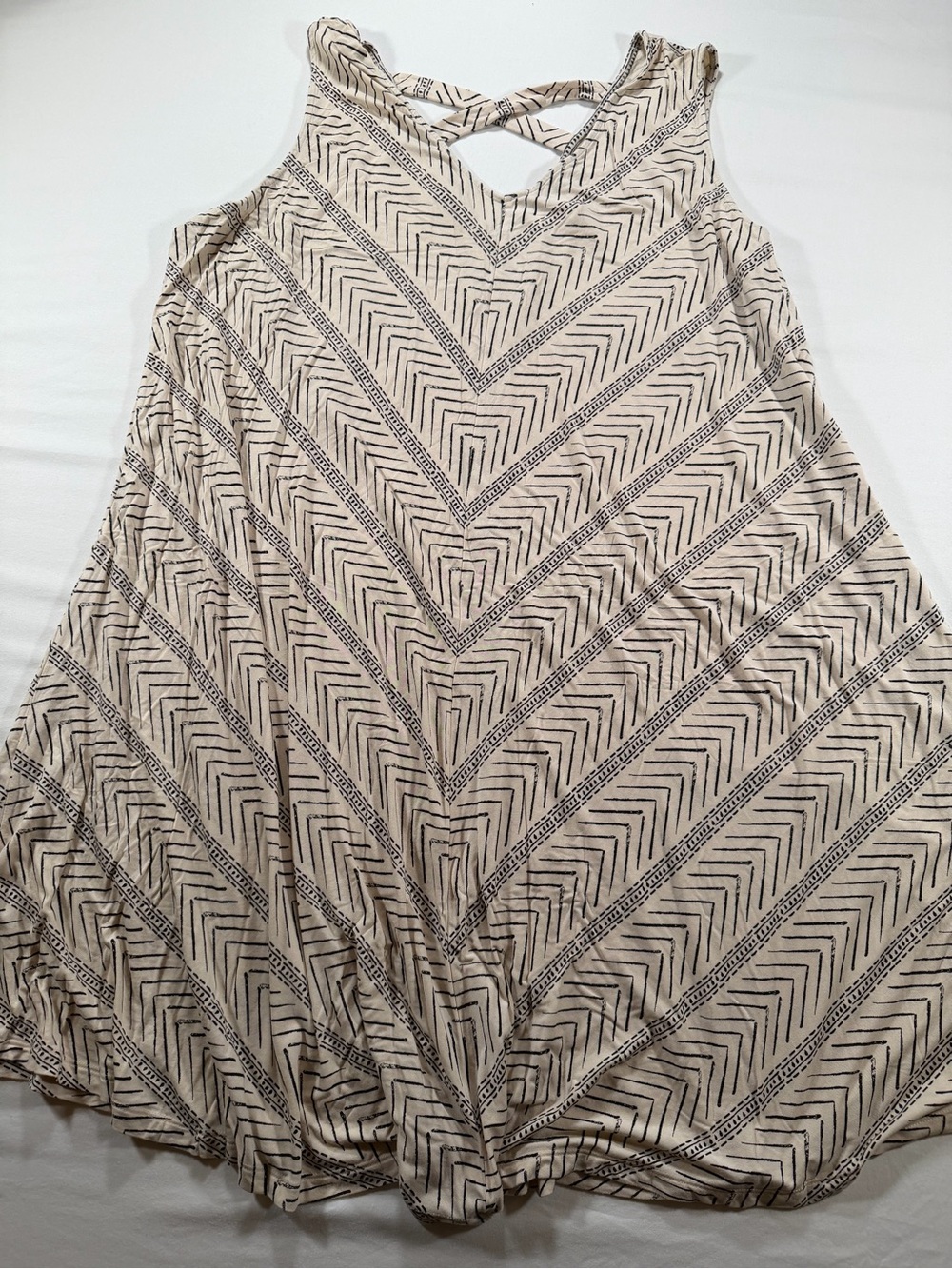 Beige Patterned A-Line Women's dress. Style & Co Sz 3X